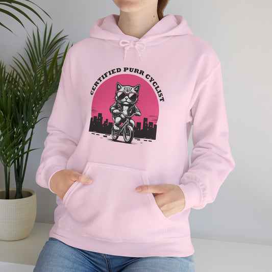 Certified Purr Cyclist Felpa Con Cappuccio