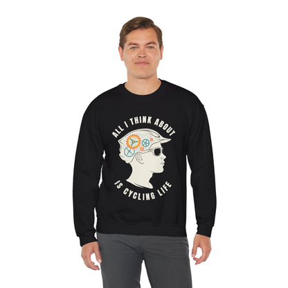 All I Think About Is Cycling Life Colorata Felpa