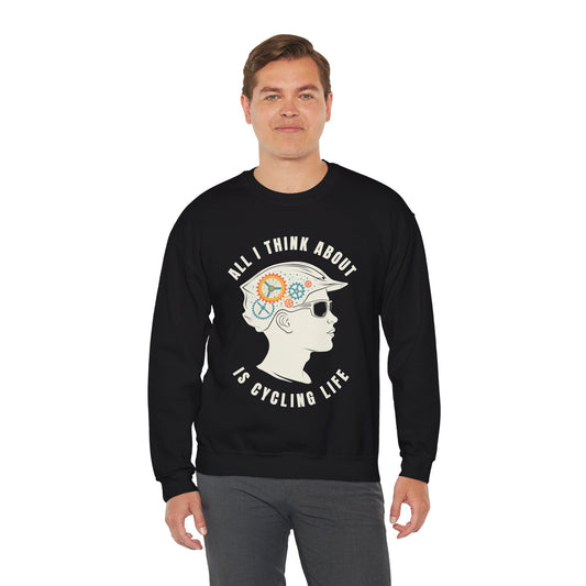 All I Think About Is Cycling Life Colorata Felpa