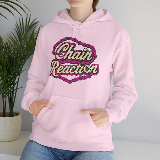 Chain Reaction Fucsia Felpa Con Cappuccio