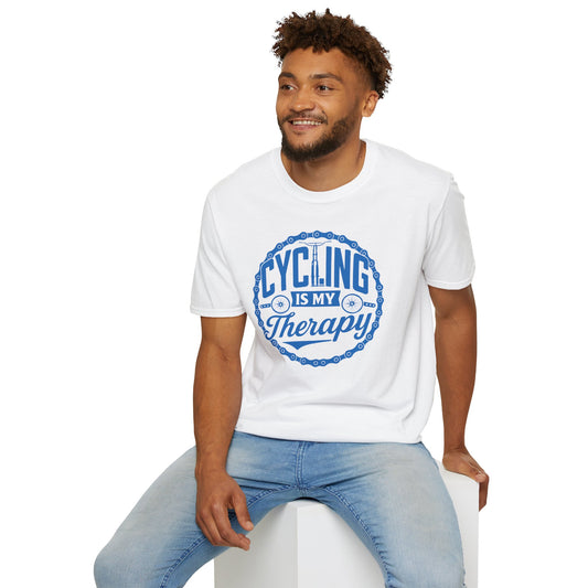 Cycling Is My Therapy Blu T-Shirt