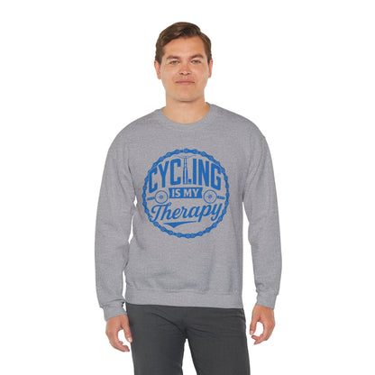 Cycling Is My Therapy Blu Sweatshirt